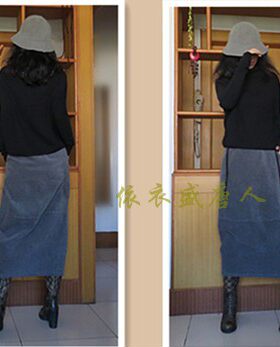 秋冬文艺半身裙中长款休闲显瘦