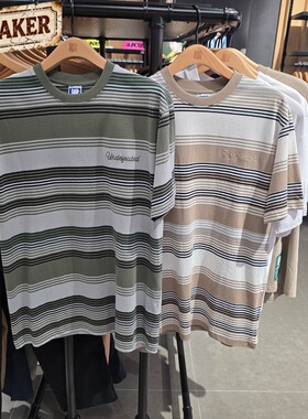 UNDEFEATED五条杠夏季情侣潮流休闲经典条纹款短袖T恤UI51GSS17M