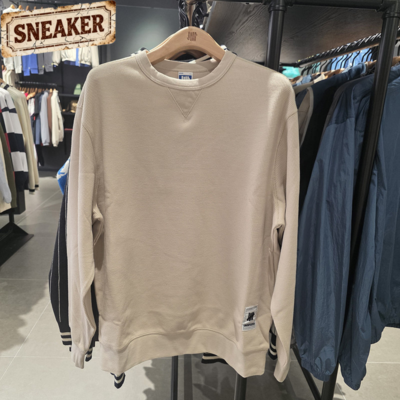 UNDEFEATED五条杠秋季潮流美式运动街头华夫格圆领卫衣UC43GKC11M