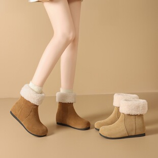 zhr则则加绒保暖雪地靴内厚底冬季新款短靴时尚保暖百搭棉靴女靴