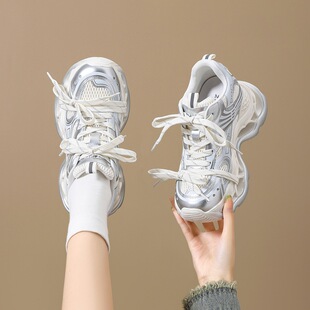 ZHR则则厚底老爹鞋女2026秋季新款网面透气休闲鞋软底舒适运动鞋