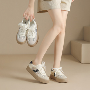 ZHR则则复古芭蕾风德训鞋女夏蕾丝透气网面休闲百搭运动小白鞋子
