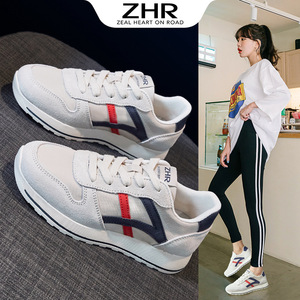 ZHR跑步鞋女2023秋新款舒适透气百搭平底轻便运动鞋软底休闲跑鞋