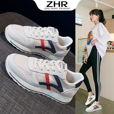 ZHR跑步鞋女2023秋新款舒适透气百搭平底轻便运动鞋软底休闲跑鞋
