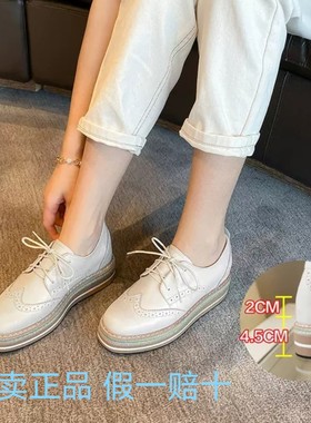 ZHR布洛克单鞋女2025新款英伦复古百搭休闲小皮鞋内增高时尚单鞋