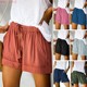 waist summer shorts pockets lace Women casual Elastic