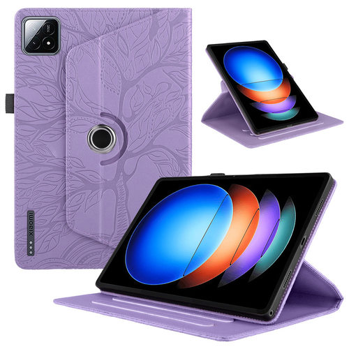 适用于小米pad6S Pro平板保护套生命树压花360旋转支架防摔皮套