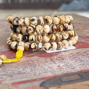 天然原矿抚顺琥珀干瓷白溶洞一级干白白蜡手链琥珀手串佛珠15.82