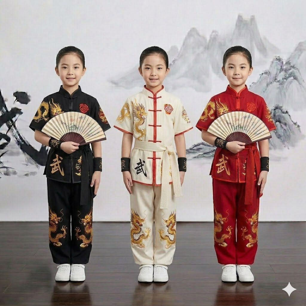 花尖忆木儿童中国风腰鼓武术服
