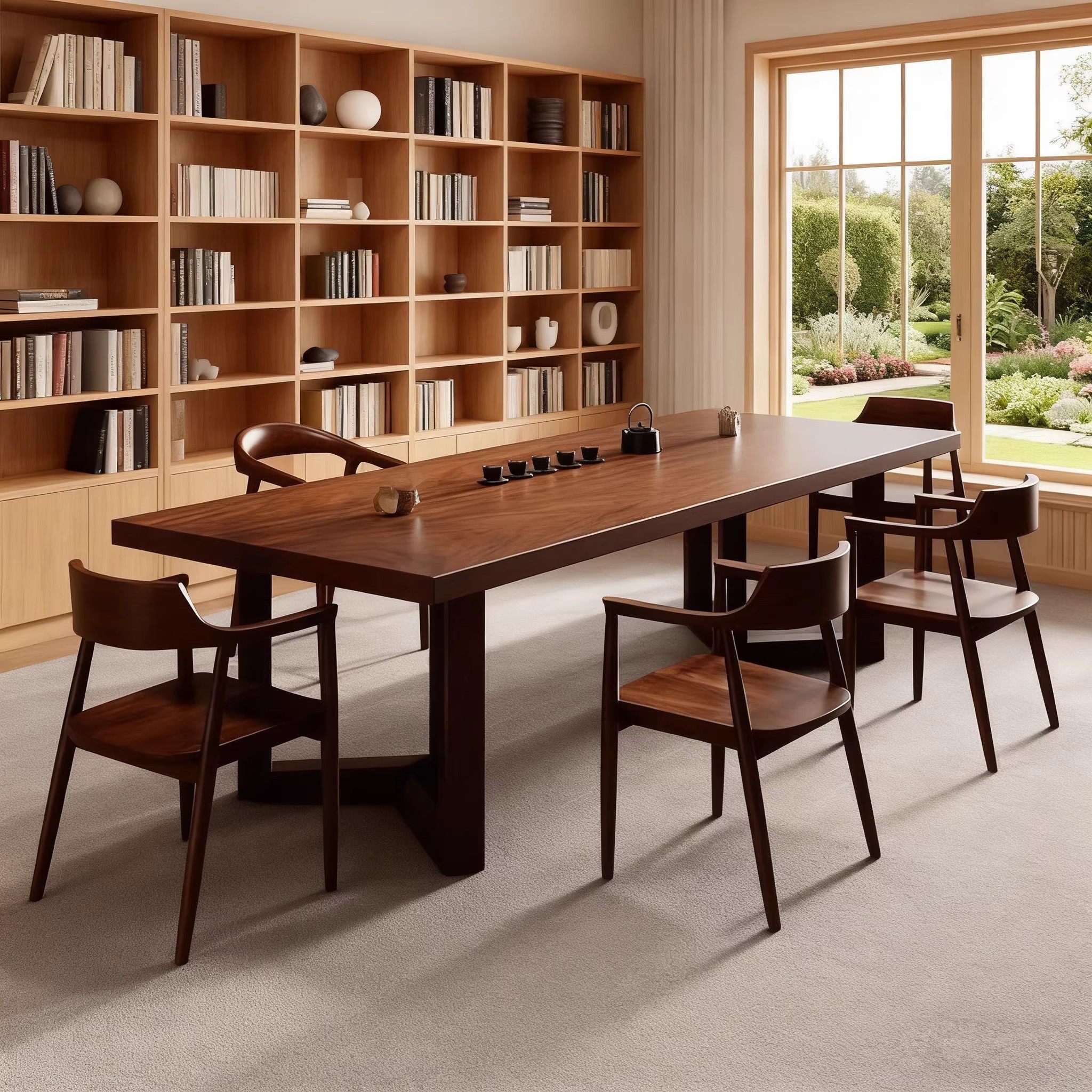 南美胡桃木茶桌椅组合客厅家用新中式禅意实木泡茶桌办公室大板桌,住宅家具,家用茶台/茶桌,淘宝优惠券,粉丝福利购,淘宝优惠卷