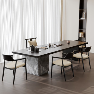 意式极简阳台小茶桌家用客厅高端实木大板茶台轻奢现代简约泡茶桌