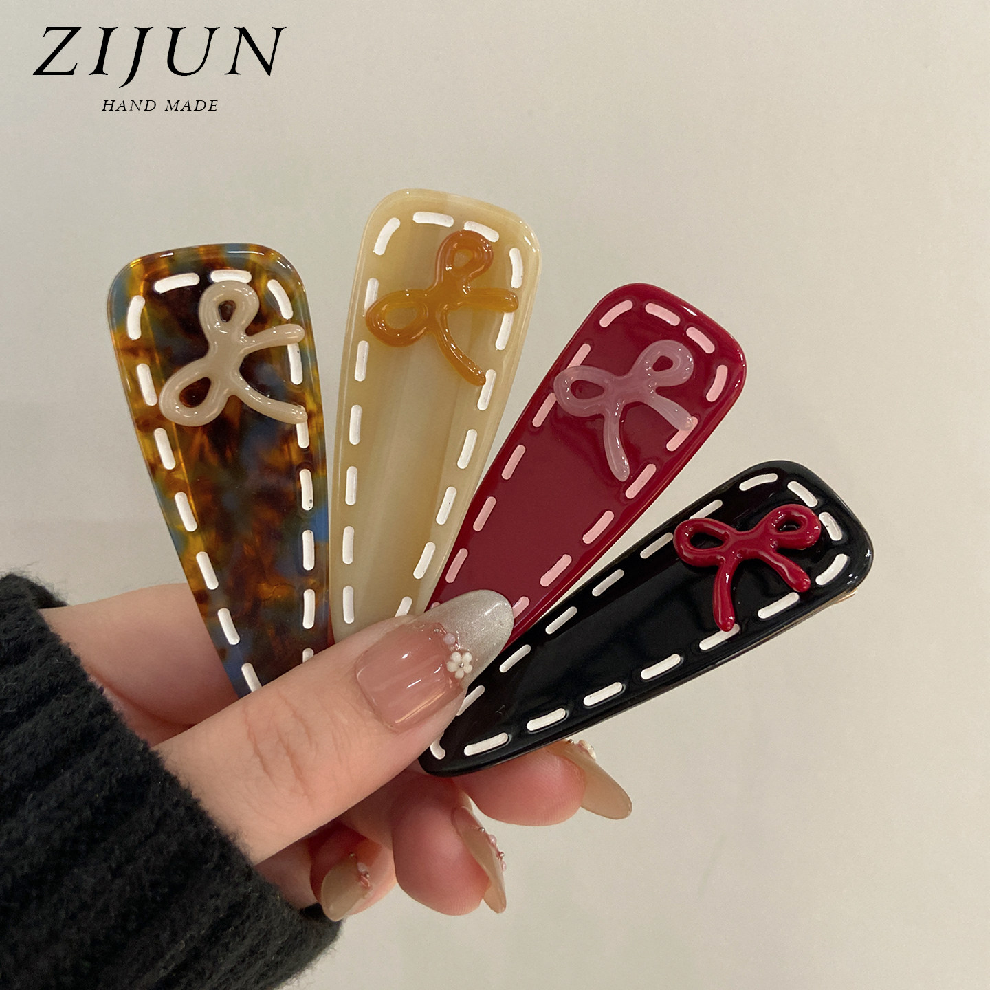 减龄蝴蝶结水滴发夹少女洋气大号图片