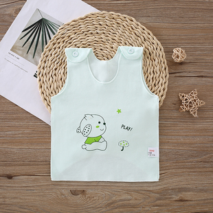 无骨90码 1岁穿宝宝纯棉小背心夏季 新生儿0 婴儿背心护肚子薄款