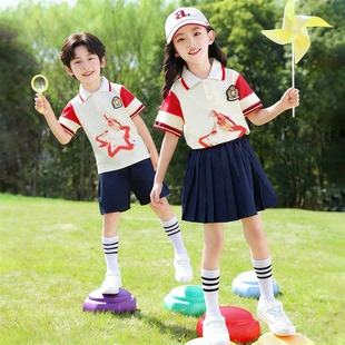 小学生运动会套装中国风红色校服年级班服合唱表演服幼儿园毕业照