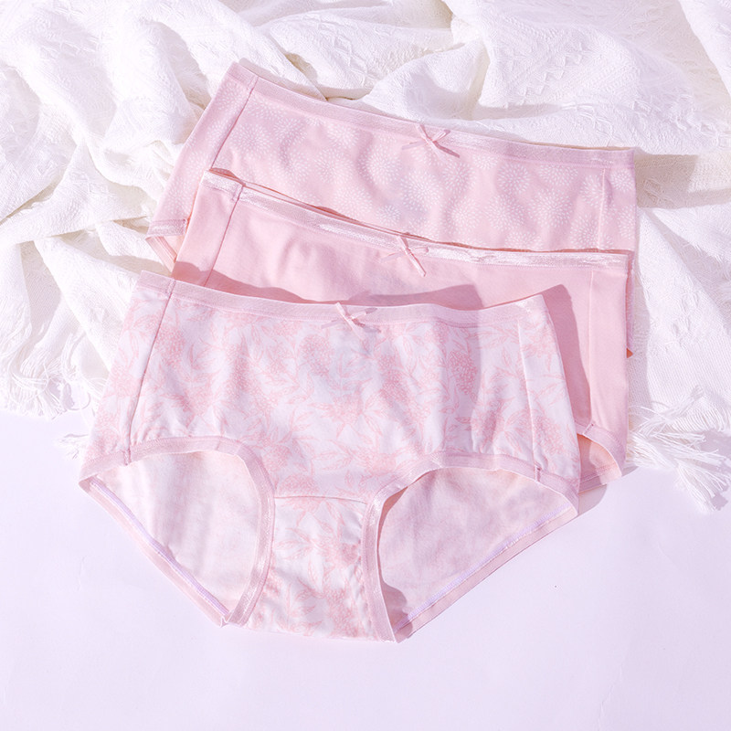 3条装舒雅女士内裤 春夏季纯棉印花平角裤中腰四角底裤20519T,女士内衣/男士内衣/家居服,平角裤,淘宝优惠券,粉丝福利购,淘宝优惠卷