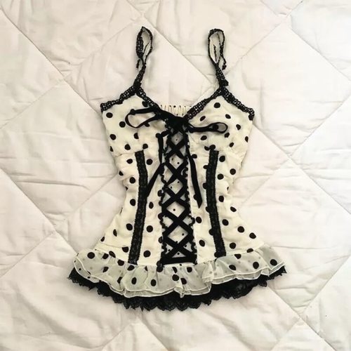 Tank tops2025年夏季新款花朵印花V领法式复古绑带挂脖吊带上衣女