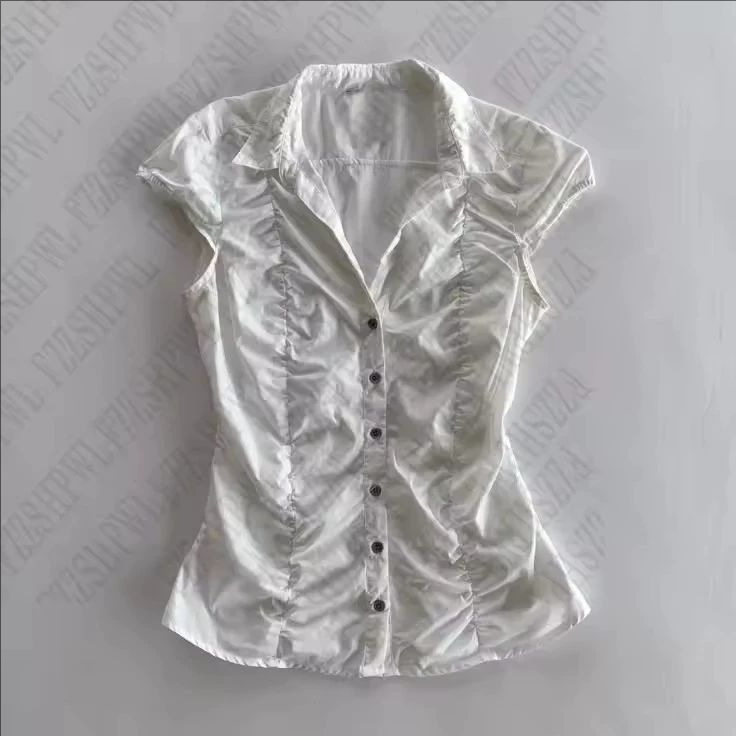 TOP新款气质优雅设计感甜酷美式单排扣收腰修身纯色衬衫T恤上衣女,女装/女士精品,T恤,淘宝优惠券,粉丝福利购,淘宝优惠卷