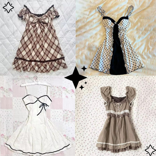 DRESS跨境新款复古风潮流气质优雅性感辣妹蝴蝶结吊带连衣裙现货