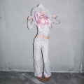 White Leopard Print Suit