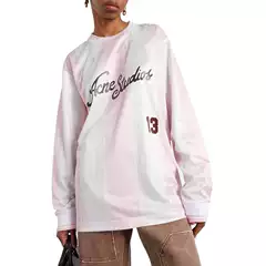 European and American Cross-Border New Y2K Style Streetwear Letter Print Long-Sleeve Sports Top Satin T-Shirt for Men and Women