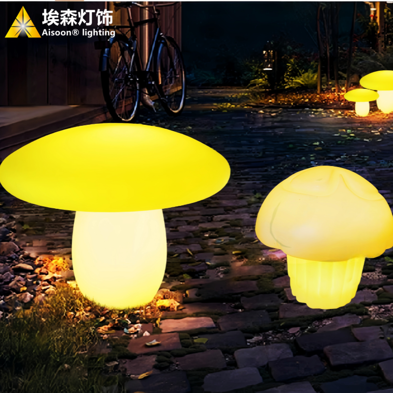发光月兔椅led蘑菇灯草坪庭院地产景观户外防水中秋节日望月兔