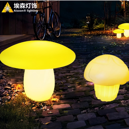发光月兔椅led蘑菇灯草坪庭院地产景观户外防水中秋节日望月兔