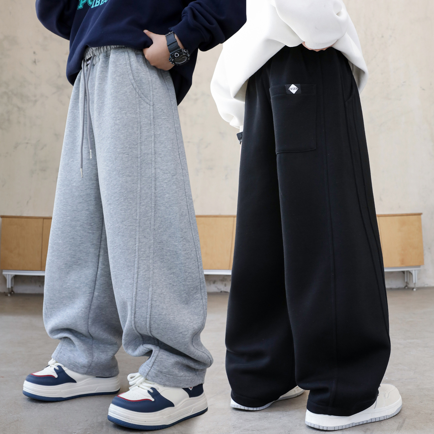 儿童运动卫裤男童加绒裤子大童潮