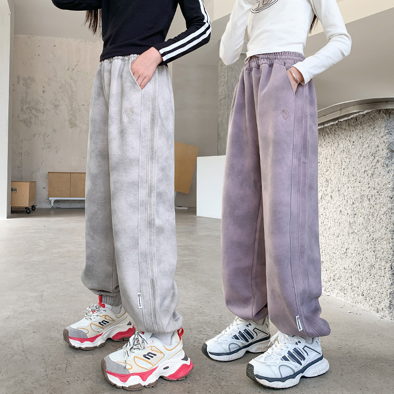 儿童运动裤春秋新款女童裤子冬季