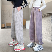 春秋新款 子洋气中大童女孩长裤 装 女童裤 棉薄小学生 季 儿童运动卫裤