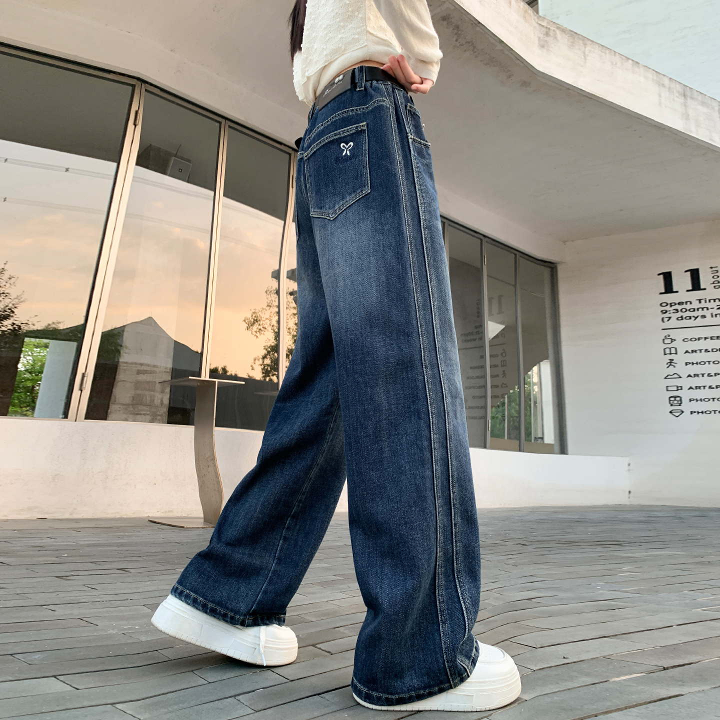 女童牛仔长裤春秋装季新款儿童胖孩中大童裤子超好看直筒窄版显高