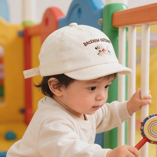 宝宝帽子婴幼儿童棒球帽短檐休闲遮阳春秋季幼童洋气男女宝鸭舌帽