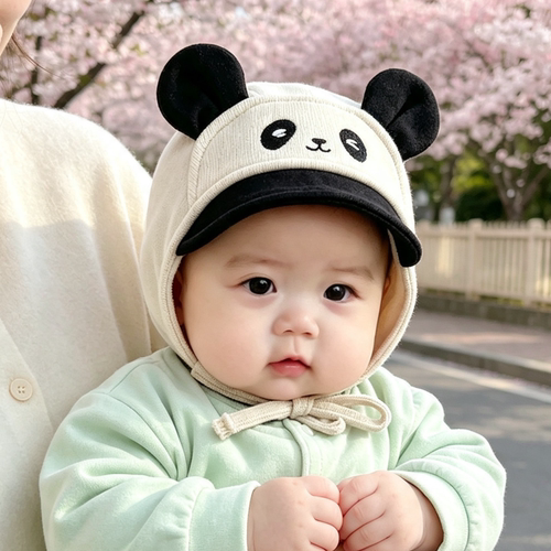 婴儿帽子小月龄防风套头帽秋冬男女宝宝包头帽春秋季婴幼儿护耳帽