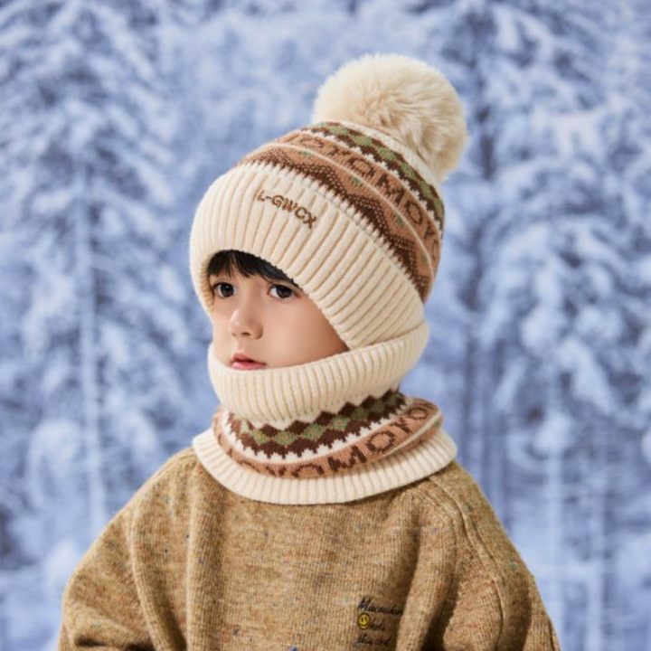 秋冬季儿童帽子围脖两件套装男童保暖帽子宝宝洋气女童毛线帽冬天,童装/婴儿装/亲子装,多件套 帽子、围巾、手套等组合,淘宝优惠券,粉丝福利购,淘宝优惠卷