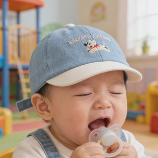 宝宝帽子男宝鸭舌帽子牛仔春秋季遮阳女宝可爱婴幼儿童棒球帽幼童