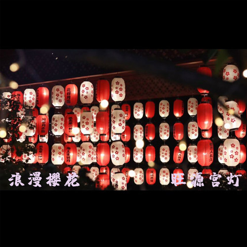 和风日式浪漫樱花户外绸布灯笼
