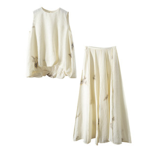 春天家 分开拍 含真丝无袖 衬衫 女70C1 ￥1300 半身裙套装 秒