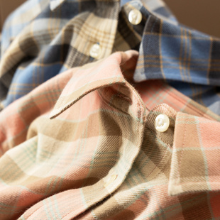 D女82E9 H春上7号 法柜复古高品质100纯棉格子衬衫 穿N年 特 经典