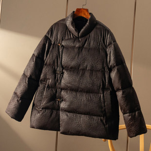 老钱新中式 春天家 真丝提花立领90鹅绒羽绒服女5V62 秒 ￥1690