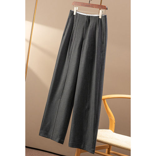 ￥269 秒！春天家 通勤含天丝羊毛直筒阔腿西裤女18E3