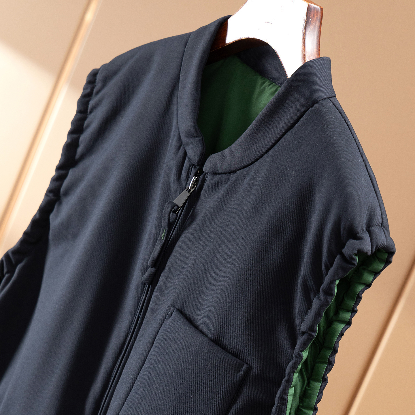 法柜含羊毛驼绒立领棉服马甲外套