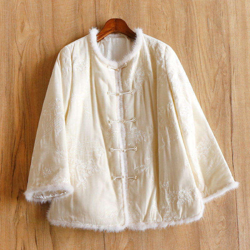 ￥1180 秒！春天家  新中式拼水貂毛真丝丝绒棉服短外套女7V10,女装/女士精品,棉衣/棉服,淘宝优惠券,粉丝福利购,淘宝优惠卷