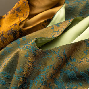 H春上7号 法柜艺术 青黛绿^琥珀黄含真丝提花中长背心马甲女17G0