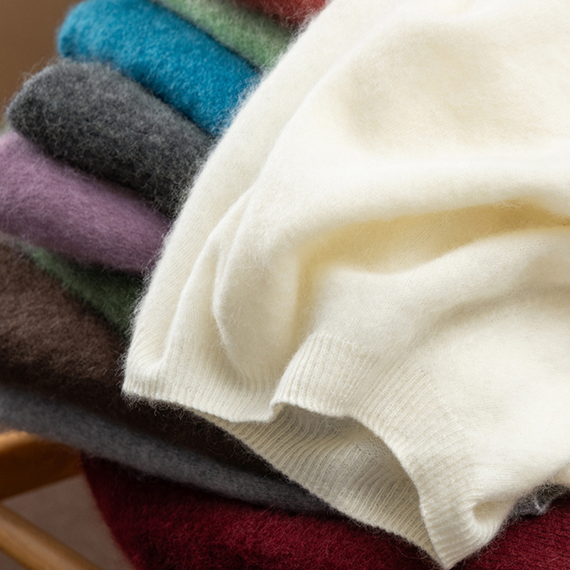 法G无缝一体羊绒羊毛拉绒毛衣