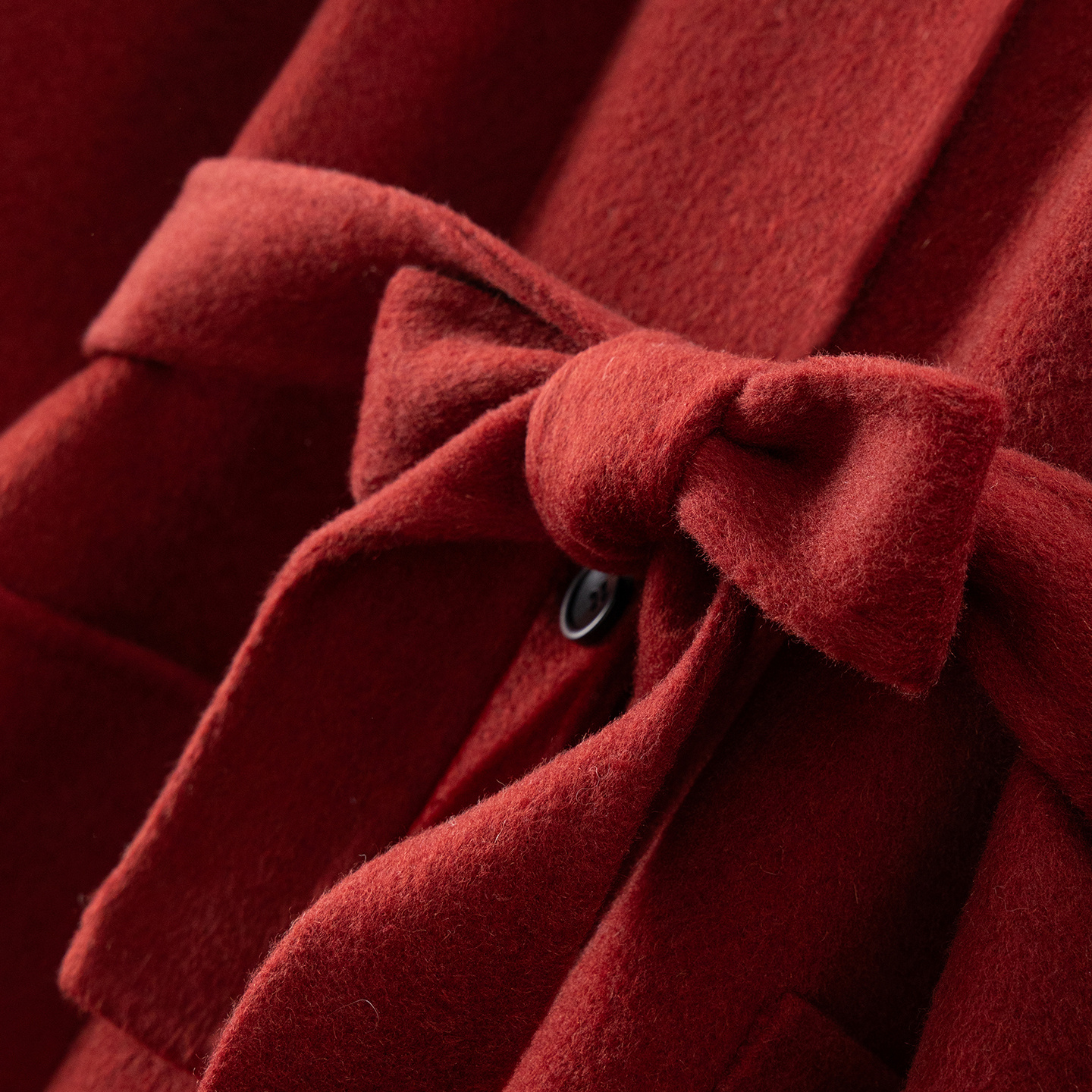 法柜暖奢真丝羊毛双面呢收腰大衣