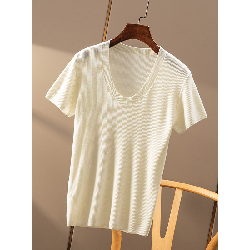 ￥秒！春天家 法G设计感蛋形领含羊毛针织衫短袖女03A5,女装/女士精品,毛针织衫,淘宝优惠券,粉丝福利购,淘宝优惠卷