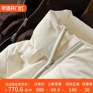 H春上7号 黑科技中空纱 暖到炸 法柜90白鹅绒中长款羽绒服女11K4