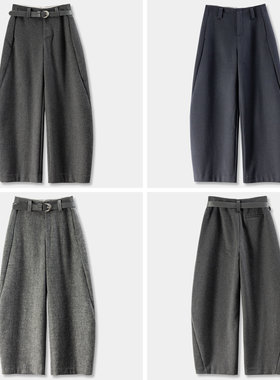 D春天家 通勤王炸版 法柜含羊毛软呢阔腿弯刀镰刀西裤女20J4 特