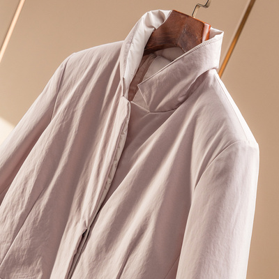 法柜立裁90绒立领收腰西装羽绒服