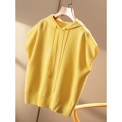 ￥559 秒！春天家  48支精纺羊毛+真丝飞袖连帽针织衫女26F0