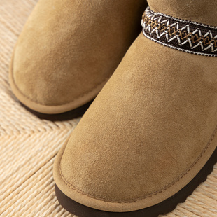 加厚加绒羊皮毛一体雪地短靴女48I0 H春上7号 经典 特 毛绒暖冬